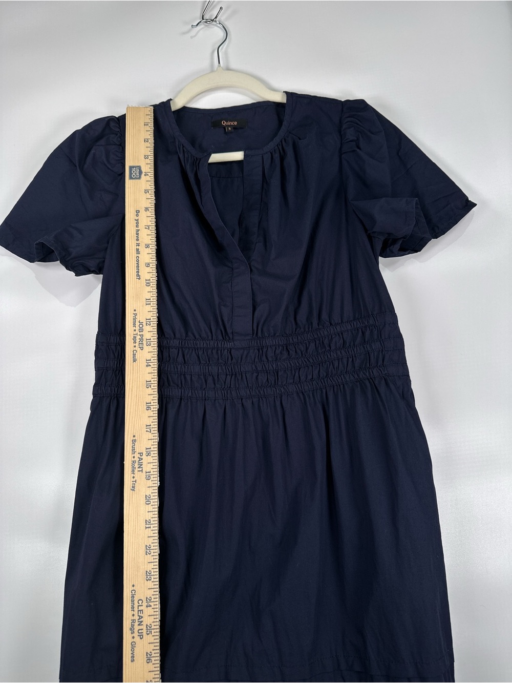 Quince Organic Cotton Poplin Tiered Maxi Dress Navy S - Picture 10 of 13